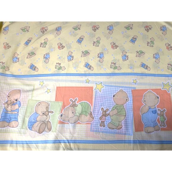 Vintage Concord Twinkle Bear Nursery Fabric 1 yard Cotton Blend Baby Print Yello - Picture 1 of 6